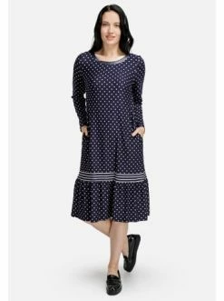 Große Größen HELMIDGE A-Linien-Kleid Dress In Dunkel Blau Günstig Kaufen