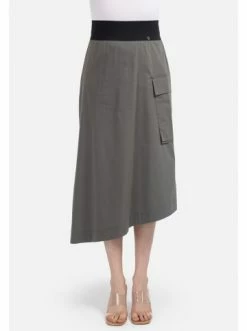 Große Größen HELMIDGE A-Linien-Rock Midirock In Khaki Günstig Kaufen