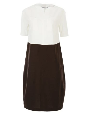 Große Größen HELMIDGE Ballonkleid Aus Leinen-Mix In Braun Günstig Kaufen – Bild 6