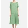 Große Größen HELMIDGE Ballonkleid In Midi-Länge In Hellgrun Günstig Kaufen