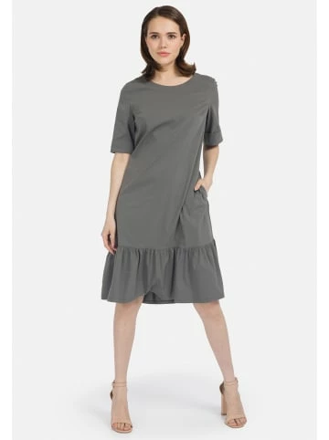 Große Größen HELMIDGE Ballonkleid In Midi-Länge In Khaki Günstig Kaufen – Bild 2