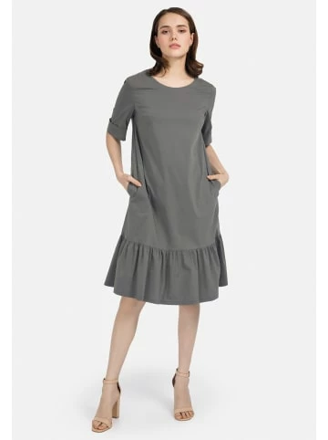 Große Größen HELMIDGE Ballonkleid In Midi-Länge In Khaki Günstig Kaufen