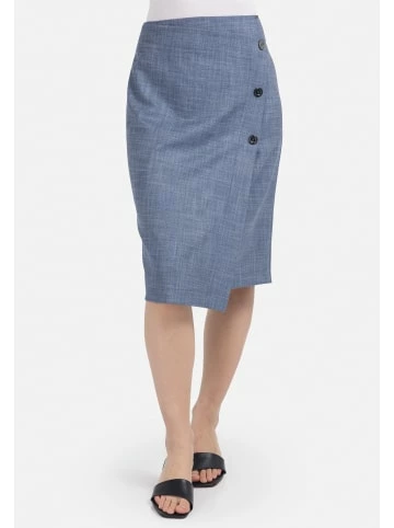 Große Größen HELMIDGE Bleistiftrock Midirock In Grau Blau Günstig Kaufen