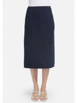 Große Größen HELMIDGE Bleistiftrock Mit Gummibund In Dunkel Blau Günstig Kaufen