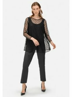 Große Größen HELMIDGE Chiffonbluse Bluse In Schwarz Günstig Kaufen