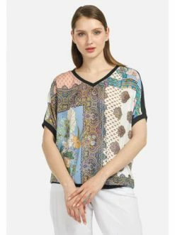 Große Größen HELMIDGE Druckbluse Druckbluse In Hellblau Günstig Kaufen