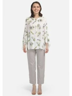 Große Größen HELMIDGE Druckbluse Druckbluse In Weiss Günstig Kaufen