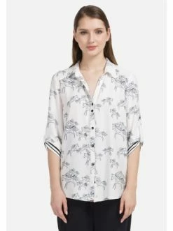 Große Größen HELMIDGE Druckbluse Druckbluse In Weiss Günstig Kaufen