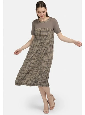 Große Größen HELMIDGE Druckkleid Im Karo-Dessin In Beige Günstig Kaufen – Bild 3