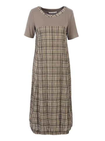 Große Größen HELMIDGE Druckkleid Im Karo-Dessin In Beige Günstig Kaufen – Bild 7