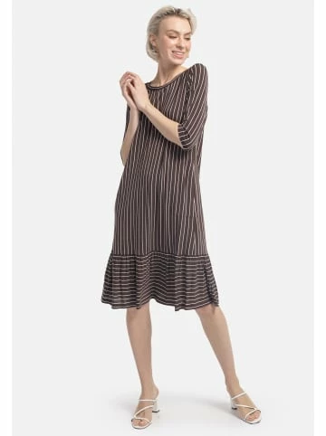 Große Größen HELMIDGE Druckkleid In Gestreiftem Dessin In Braun Günstig Kaufen – Bild 2