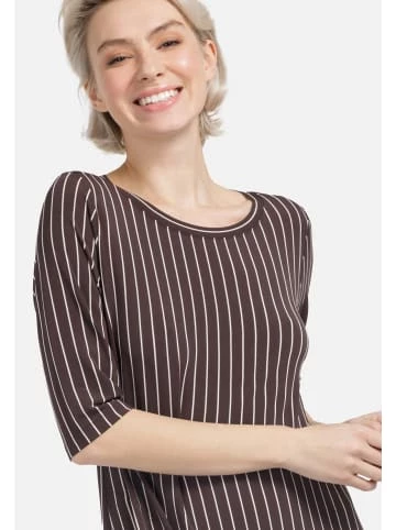 Große Größen HELMIDGE Druckkleid In Gestreiftem Dessin In Braun Günstig Kaufen – Bild 3