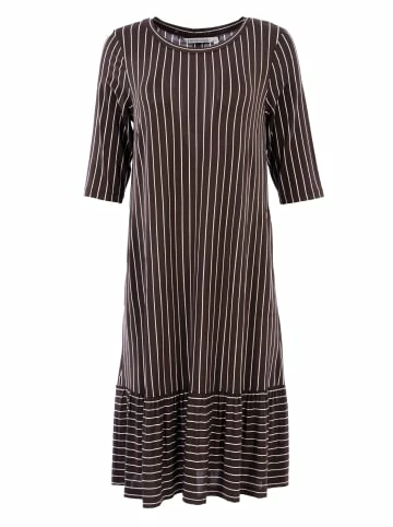 Große Größen HELMIDGE Druckkleid In Gestreiftem Dessin In Braun Günstig Kaufen – Bild 6