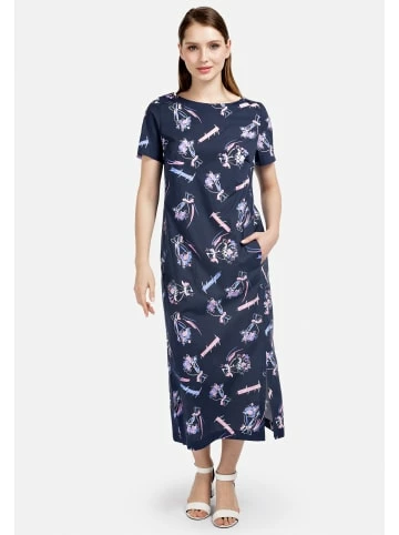 Große Größen HELMIDGE Druckkleid In Maxi-Länge In Blau Günstig Kaufen