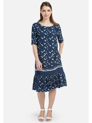 Große Größen HELMIDGE Druckkleid Midikleid In Blau Günstig Kaufen