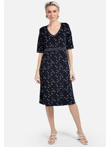 Große Größen HELMIDGE Druckkleid Midikleid In Dunkel Blau Günstig Kaufen