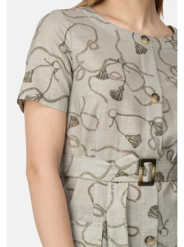 Große Größen HELMIDGE Druckkleid Mit Leinen-Anteil In Beige Günstig Kaufen – Bild 2