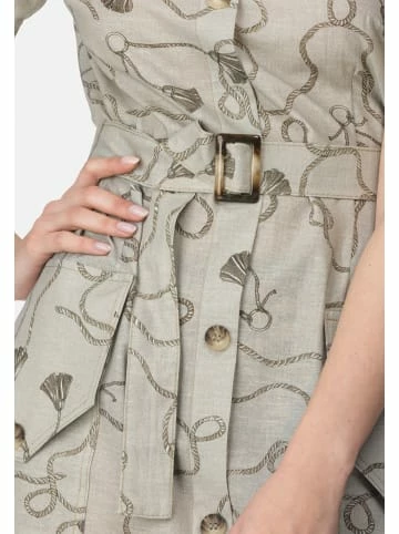 Große Größen HELMIDGE Druckkleid Mit Leinen-Anteil In Beige Günstig Kaufen – Bild 3
