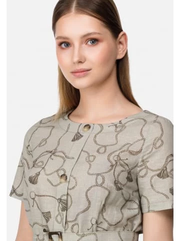 Große Größen HELMIDGE Druckkleid Mit Leinen-Anteil In Beige Günstig Kaufen – Bild 4