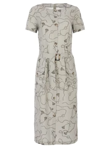Große Größen HELMIDGE Druckkleid Mit Leinen-Anteil In Beige Günstig Kaufen – Bild 6