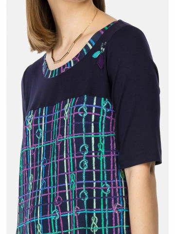 Große Größen HELMIDGE Druckkleid Mit Logo Print In Blau Günstig Kaufen – Bild 3