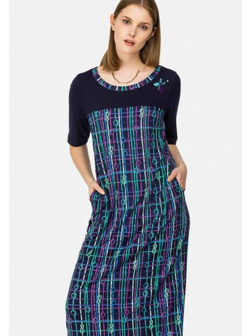 Große Größen HELMIDGE Druckkleid Mit Logo Print In Blau Günstig Kaufen – Bild 5