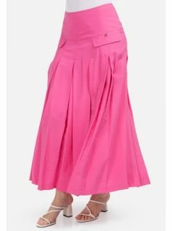 Große Größen HELMIDGE Faltenrock Maxirock In Rosa Günstig Kaufen
