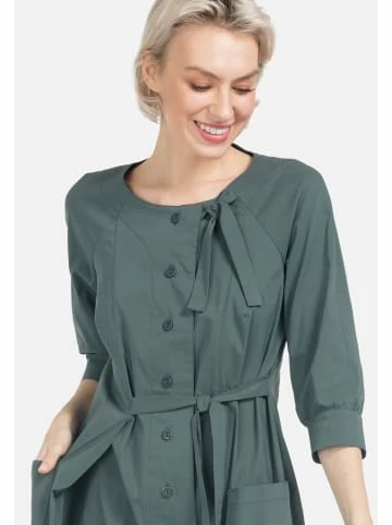 Große Größen HELMIDGE Hemdblusenkleid Maxikleid In Dunkel Grun Günstig Kaufen – Bild 3