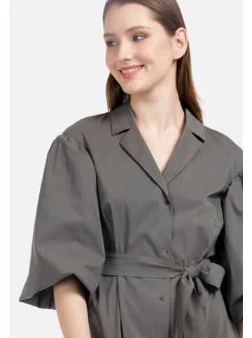 Große Größen HELMIDGE Hemdblusenkleid Maxikleid In Khaki Günstig Kaufen – Bild 2