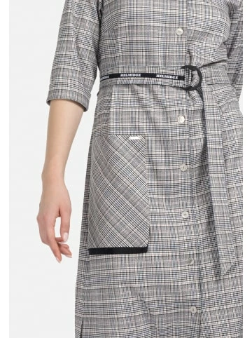 Große Größen HELMIDGE Hemdblusenkleid Midikleid In Kariert Beige Günstig Kaufen – Bild 2