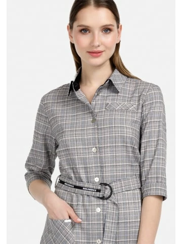 Große Größen HELMIDGE Hemdblusenkleid Midikleid In Kariert Beige Günstig Kaufen – Bild 6