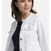 Jacken & Mäntel HELMIDGE Jeansjacke Mit Knopfleiste In Weiss Günstig Kaufen