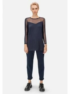 Große Größen HELMIDGE Langarmbluse Bluse In Blau Günstig Kaufen