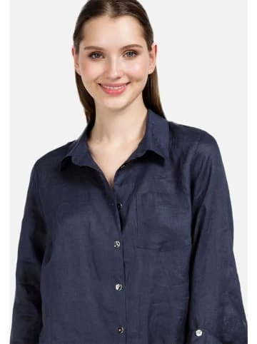 Große Größen HELMIDGE Langarmbluse Langhemdbluse In Dunkel Blau Günstig Kaufen – Bild 3