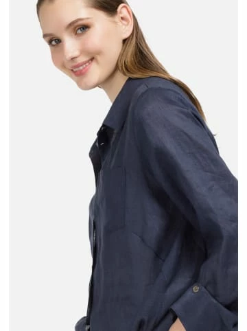 Große Größen HELMIDGE Langarmbluse Langhemdbluse In Dunkel Blau Günstig Kaufen – Bild 4