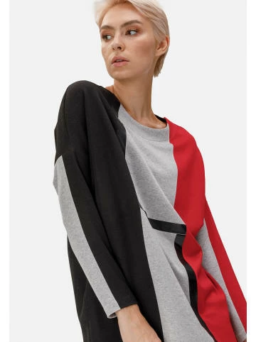 Große Größen HELMIDGE Langarmbluse Langhemdbluse In Rot Schwarz Günstig Kaufen – Bild 3