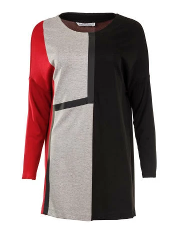 Große Größen HELMIDGE Langarmbluse Langhemdbluse In Rot Schwarz Günstig Kaufen – Bild 5