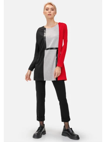 Große Größen HELMIDGE Langarmbluse Langhemdbluse In Rot Schwarz Günstig Kaufen