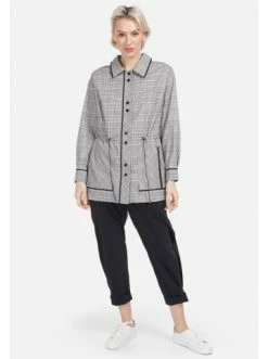 Große Größen HELMIDGE Langarmhemd Bluse In Kariert Beige Günstig Kaufen