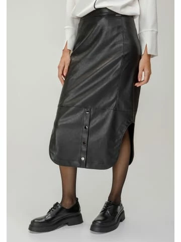 Große Größen HELMIDGE Lederrock Midirock In Schwarz Günstig Kaufen – Bild 2