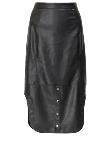 Große Größen HELMIDGE Lederrock Midirock In Schwarz Günstig Kaufen – Bild 7