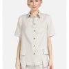 Große Größen HELMIDGE Leinenhemd Kurzhemdbluse In Hellbeige Günstig Kaufen