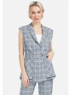 Große Größen HELMIDGE Longblazer Longblazer In Grau Hellblau Günstig Kaufen