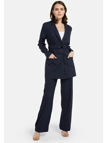 Große Größen HELMIDGE Longblazer Mit Gürtel In Dunkel Blau Günstig Kaufen – Bild 3