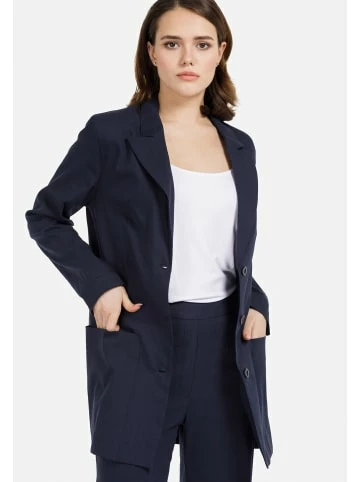 Große Größen HELMIDGE Longblazer Mit Gürtel In Dunkel Blau Günstig Kaufen – Bild 4