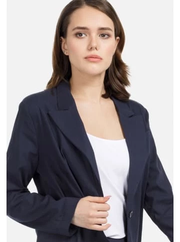 Große Größen HELMIDGE Longblazer Mit Gürtel In Dunkel Blau Günstig Kaufen – Bild 5