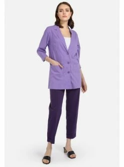 Jacken & Mäntel HELMIDGE Longblazer Mit Reverskragen In Lila Günstig Kaufen