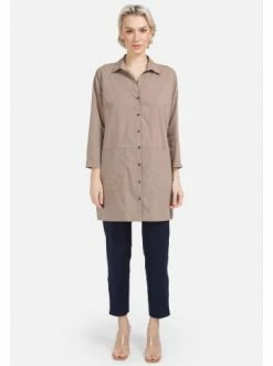 Große Größen HELMIDGE Longbluse Langbluse In Beige Günstig Kaufen