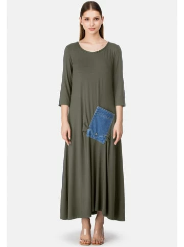 Große Größen HELMIDGE Maxikleid Maxikleid In Khaki Günstig Kaufen