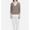Große Größen HELMIDGE Shirtbluse Mit Kragen In Beige Günstig Kaufen